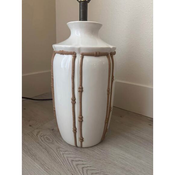 Vintage Hollywood Regency Mid Century Palm Beach Faux Bamboo Icing Lamp - Picture 2 of 5